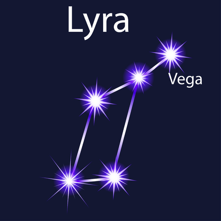 Illustration constellation  Lyra  with stars Vega in the night sky
のイラスト素材