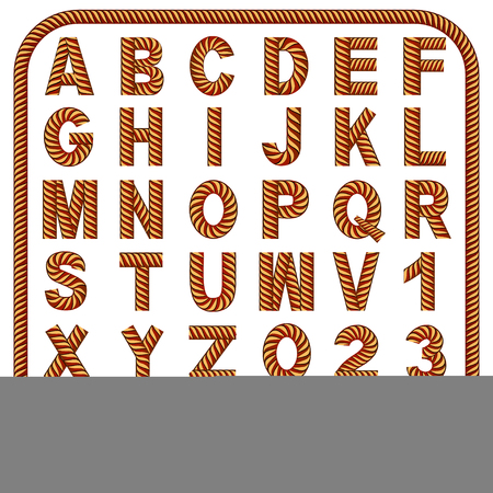 illustration of a twisted rope font in the frameのイラスト素材