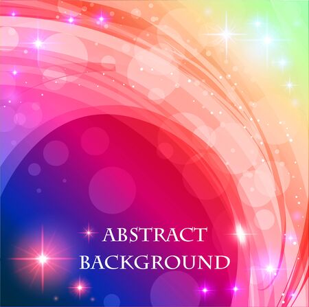 Illustration bright neon background with and space stars and place for text.のイラスト素材