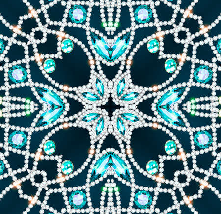 Illustration of vintage background with precious stones