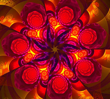 illustration background fractal pattern with circles and spiralsの写真素材