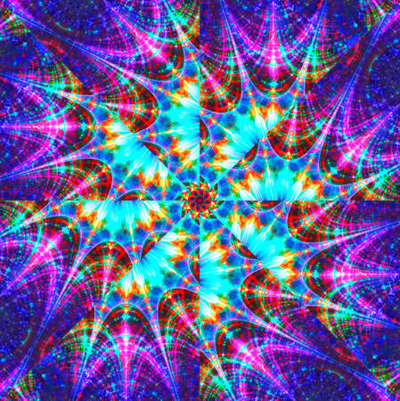 fractal glowing illustration card Christmas Magic Star