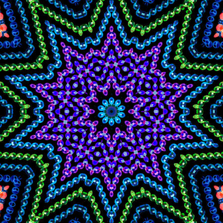 Illustration set of beads of multi-colored brush borders for design.Texture background