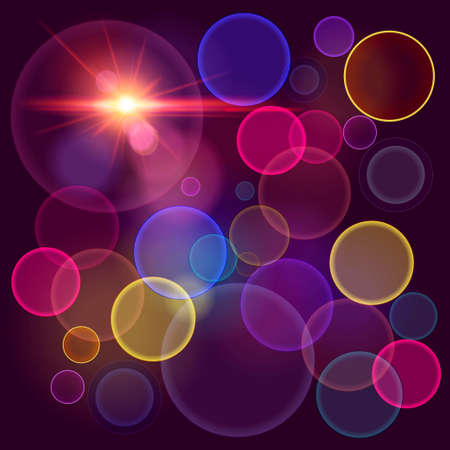 Illustration of a bright abstract background with bokeh and lightsのイラスト素材