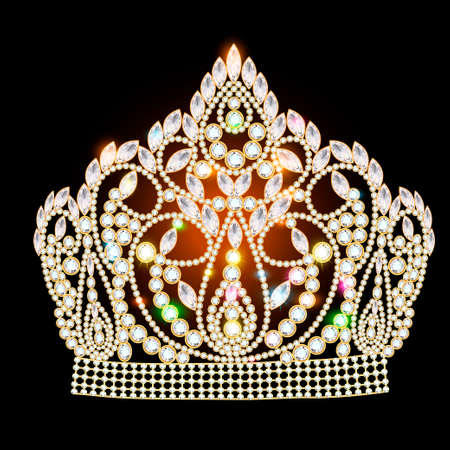 illustration crown tiara women with glittering precious stonesのイラスト素材