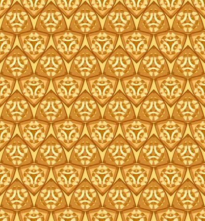 Illustration golden seamless texture geometric patterned backgroundのイラスト素材