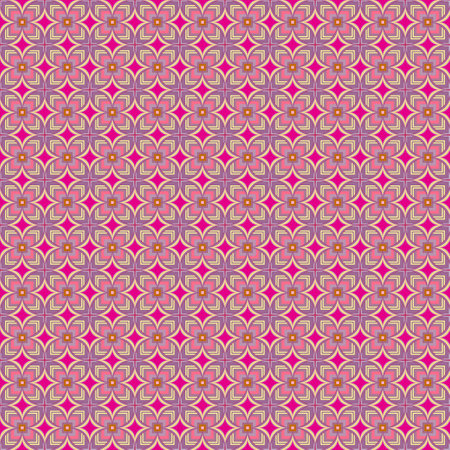 Seamless background with geometric and floral abstract patternのイラスト素材