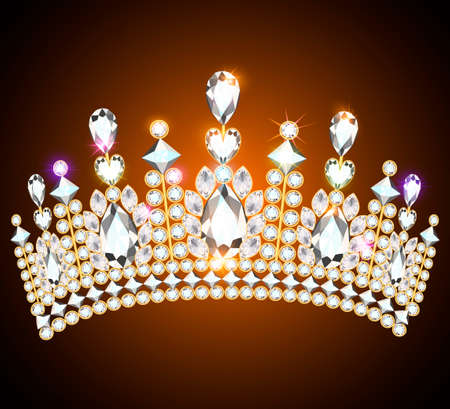 Illustration of a beautiful crown, tiara with gemsのイラスト素材