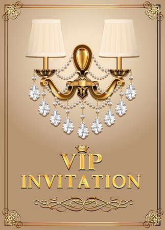 Illustration luxury chandelier background for vintage vip invitationのイラスト素材