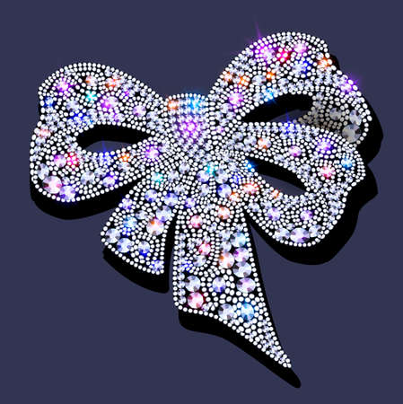 Illustration jewel brooch bow with precious stonesのイラスト素材
