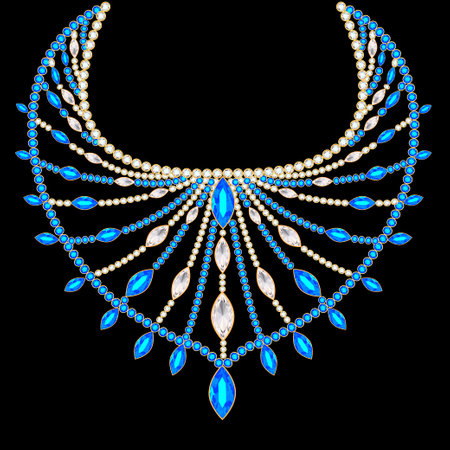 Illustration Women's jewelry necklace with precious stonesのイラスト素材