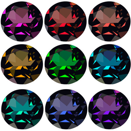 illustration set of transparent gems on whiteのイラスト素材
