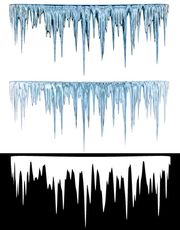 Blue cold icicles with an alpha channelの写真素材