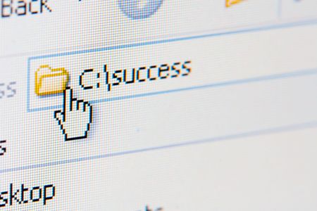 close up shot of a laptop screen, shallow DOF, focus on "C" letterの写真素材