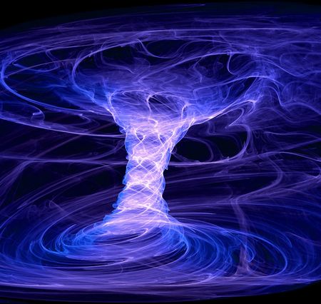 blue energy tornado - high quality and very detailed computer-generated imageの写真素材
