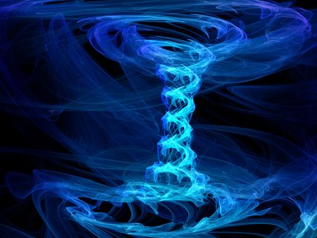 abstract blue tornado - high quality rendered imageの写真素材