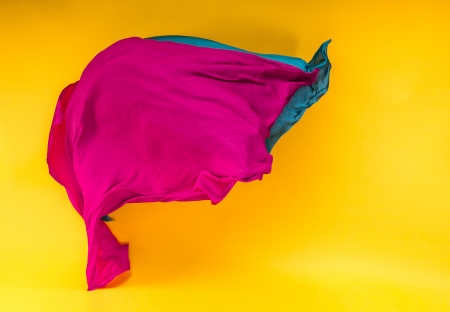 abstract pieces of fabric flying, high-speed studio shotの写真素材