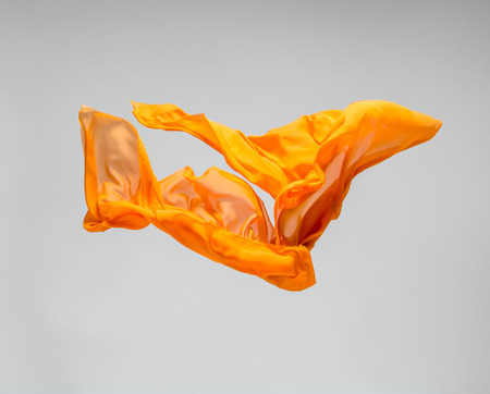 flying fabric - high speed studio shot, art object, design elementの写真素材