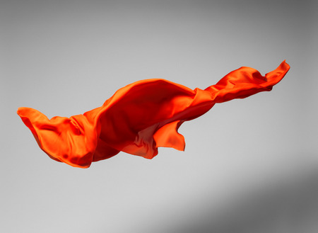 flying fabric - high speed studio shot, art object, design elementの写真素材