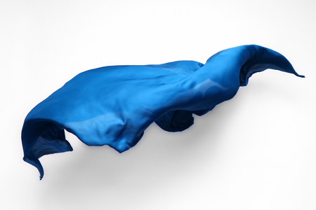 abstract piece of blue fabric flying, high-speed studio shotの写真素材