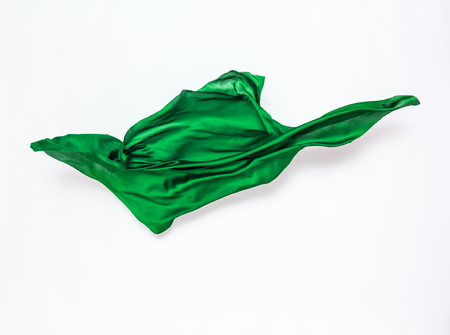 piece of green fabric in motion, design element, high-speed photoの写真素材