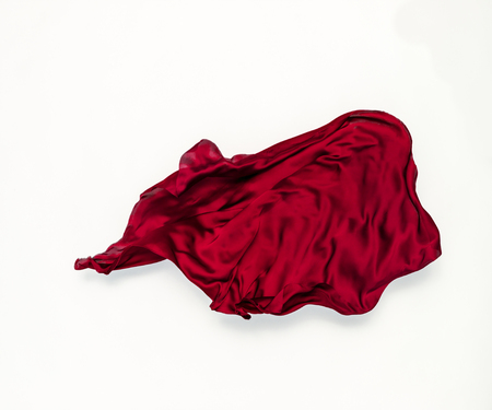 piece of red fabric in motion, design element, high-speed photoの写真素材