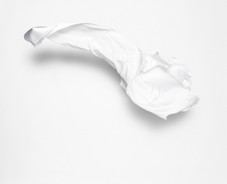 abstract white fabric over white background, design elementの写真素材