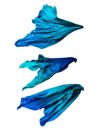abstract teal fabric in motionの写真素材