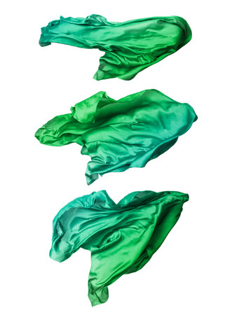 abstract green fabric in motionの写真素材