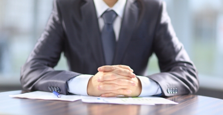 Businessman working with documents in the office の写真素材