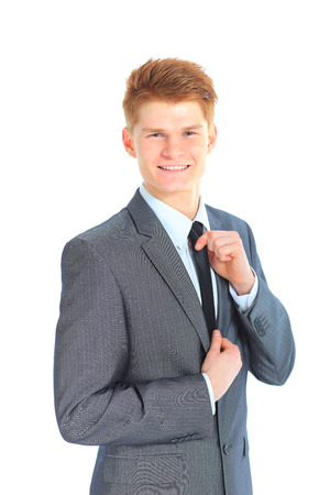 The young handsome businessman isolated on a white background.の写真素材