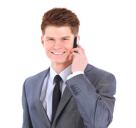Handsome man posing with a phone の写真素材