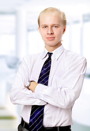 Beautiful business man in the officeの写真素材