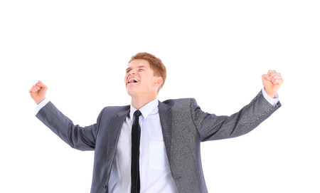 The young handsome businessman isolated on a white background.の写真素材