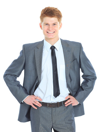 The young handsome businessman isolated on a white background.の写真素材