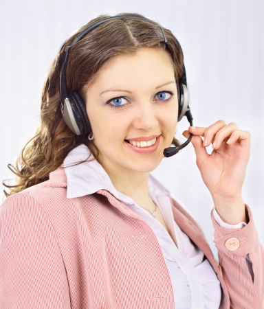 The beautiful business woman at modern officeの写真素材
