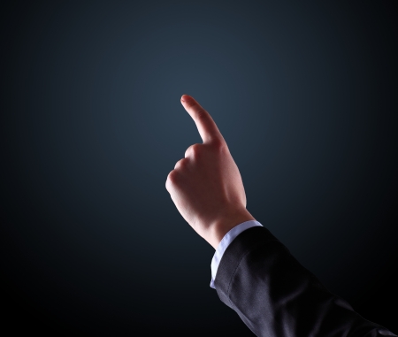 The businessman, a gesture, a finger.の写真素材