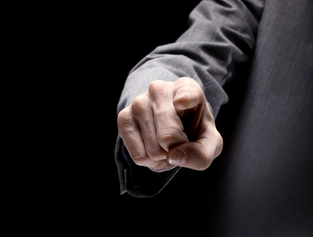 The businessman, a gesture, a finger.の写真素材