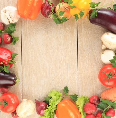 Colorful vegetable frameの写真素材