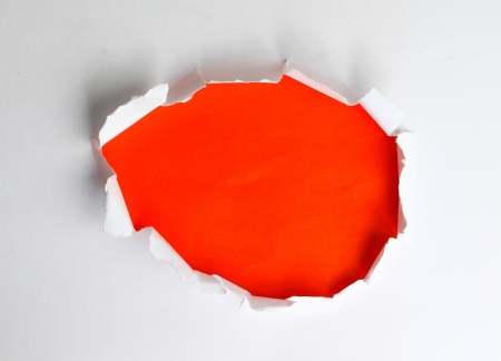 Hole in the paperの写真素材