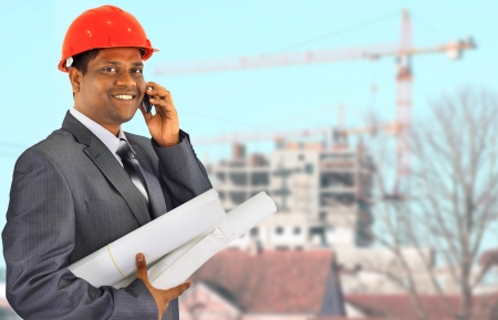 Smiling men architect workingの写真素材