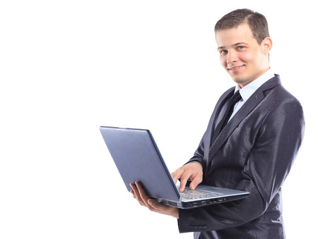 Businessman with a laptop.の写真素材