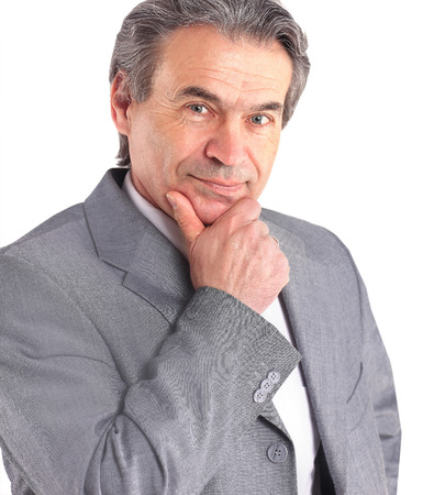Portrait of a business man isolated on white backgroundの写真素材