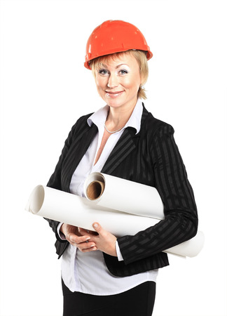 Beautiful businesswoman engineer.の写真素材