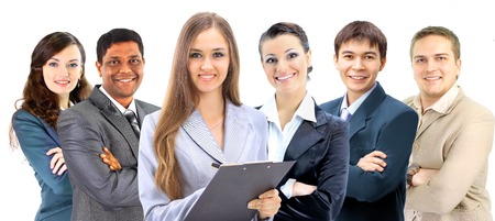A group of business people in the office.の写真素材