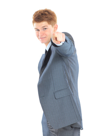 The young handsome businessman isolated on a white background.の写真素材