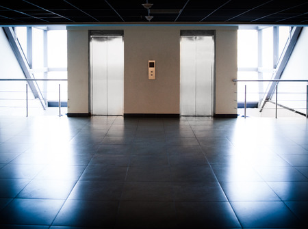 Glass wall in the office building