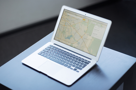 modern laptop on the tableの写真素材
