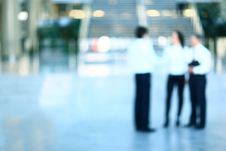 Blurred background : employees work in the lobby, spacious officの写真素材