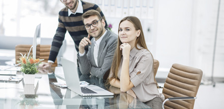 team of professional copywriters working on a new advertising project in the workplace in the Studio